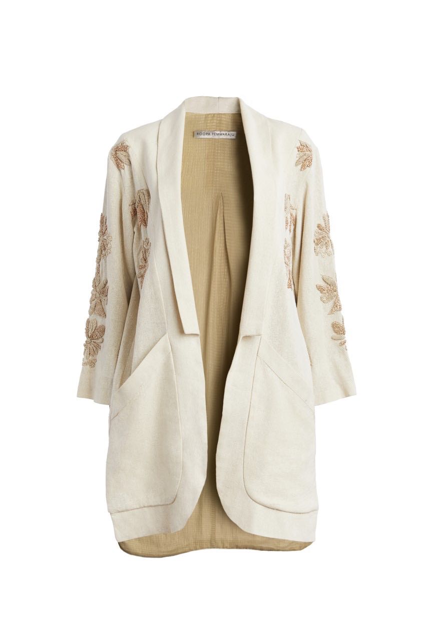 Hand Embroidered Silk Kimono | Roopa Pemmaraju