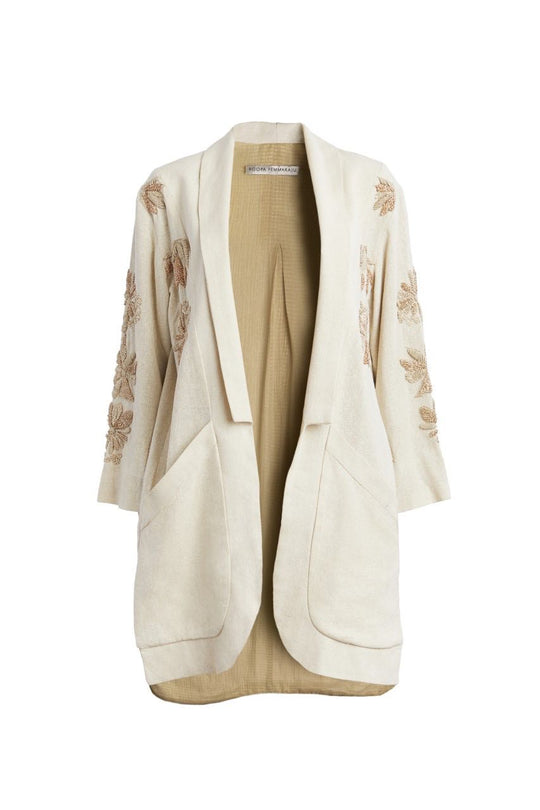 Hand Embroidered Silk Kimono | Roopa Pemmaraju