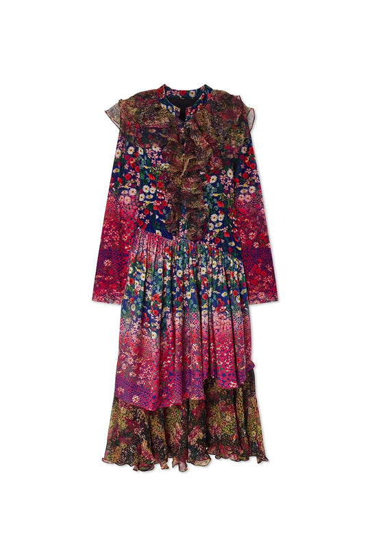 Midi ruffle layer dress