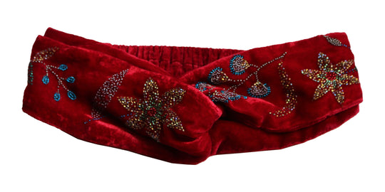 Red velvet headband