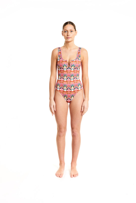 Ines One Piece Swimsuit in Pink Flower