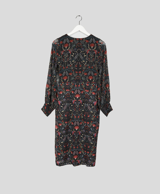 Hand-embroidered Bloom Silk Dress