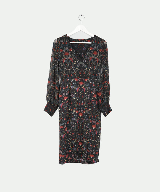 Hand-embroidered Bloom Silk Dress