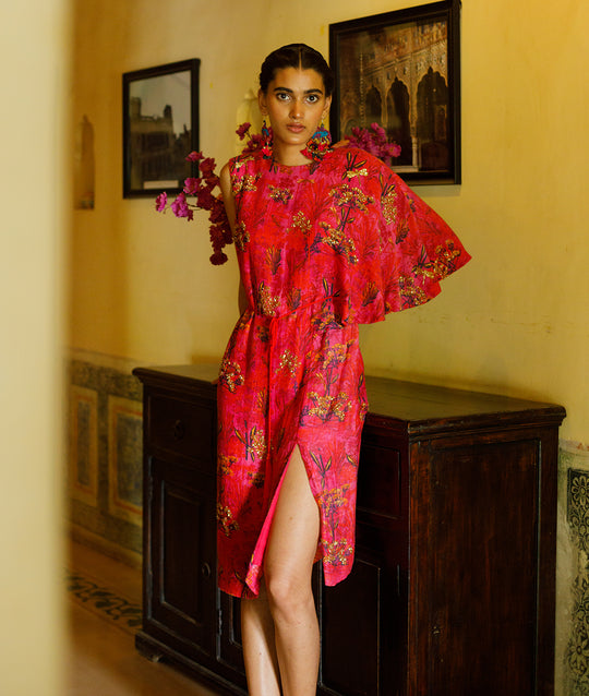 Nalini Capelet Midi Dress