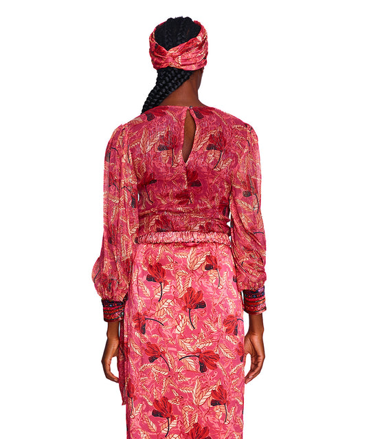 Saroja Tie-Up Poet Sleeve Blouse