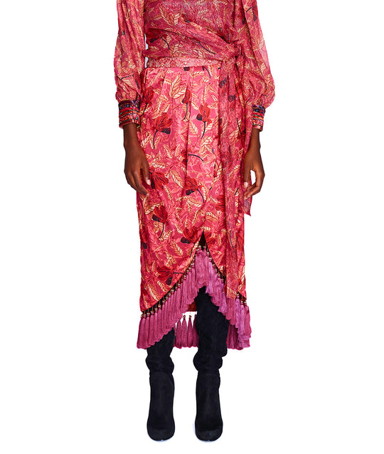 Saroja Silk Satin Wrap Skirt