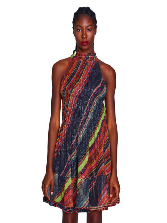 Rowena Smocked Silk Mini Dress