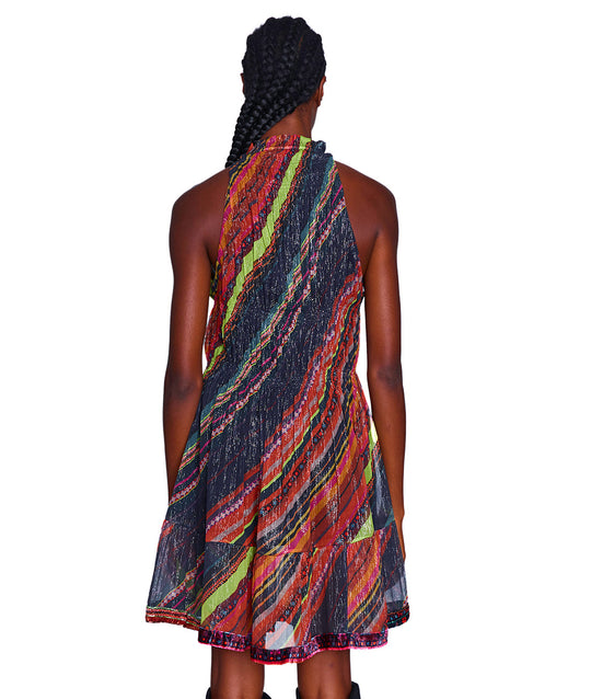 Rowena Smocked Silk Mini Dress
