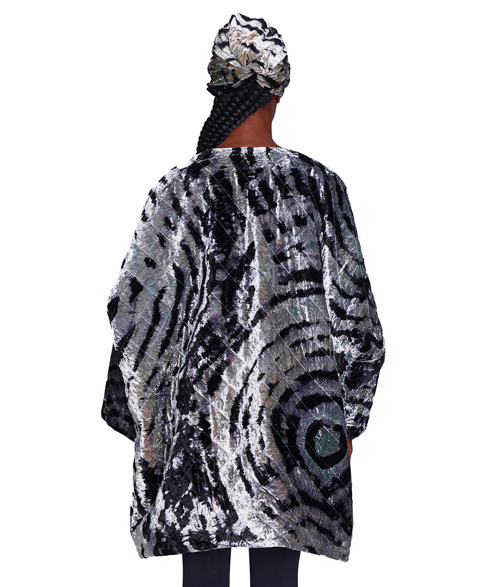 Lenora Velvet Quilted Kimono Jacket