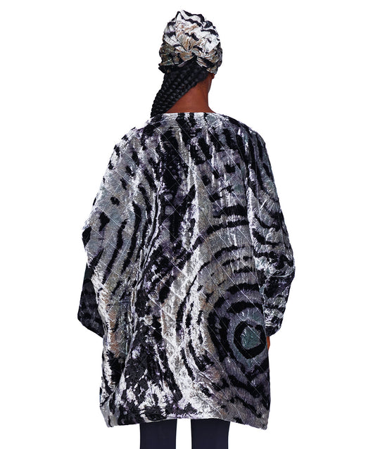 Lenora Velvet Quilted Kimono Jacket