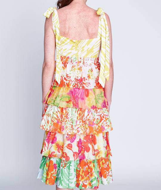 Sun Garden Tiered Midi Dress