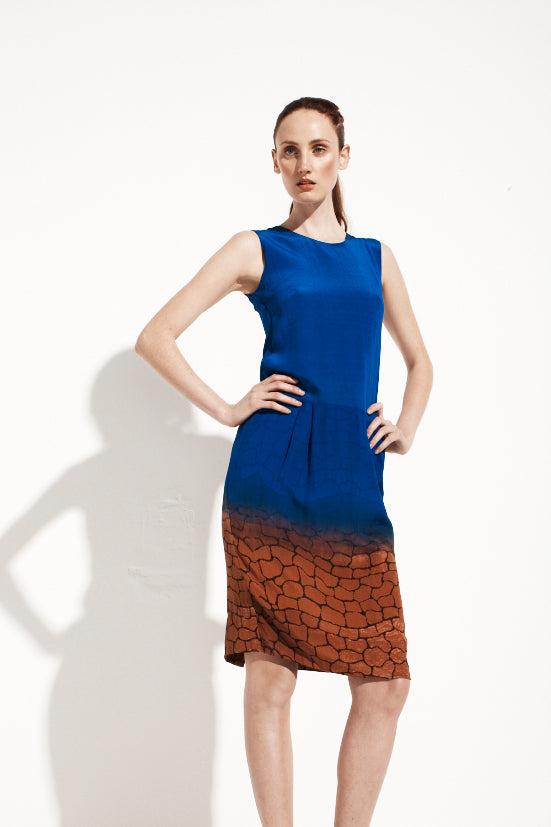 Indigenous Solid Blue Midi Dress