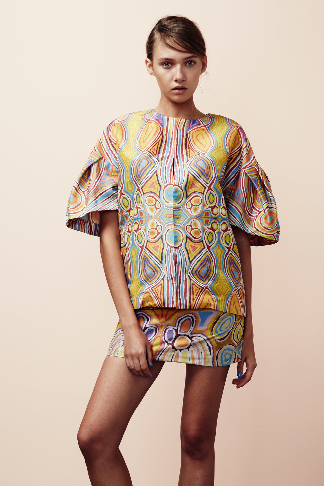 Indigenous Printed Blouse with Voluminous Sleeve