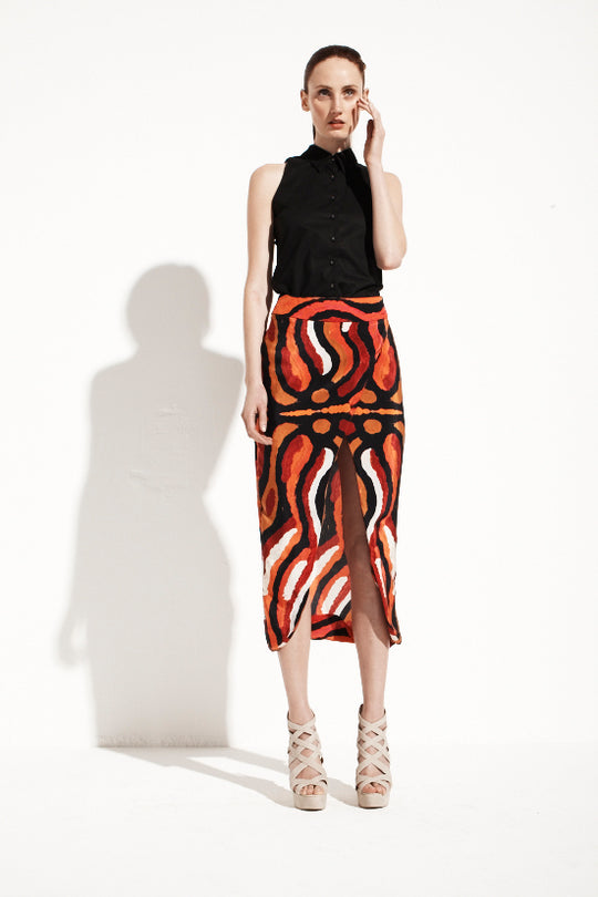 Indigenous Animal Printed High Waist Skirt