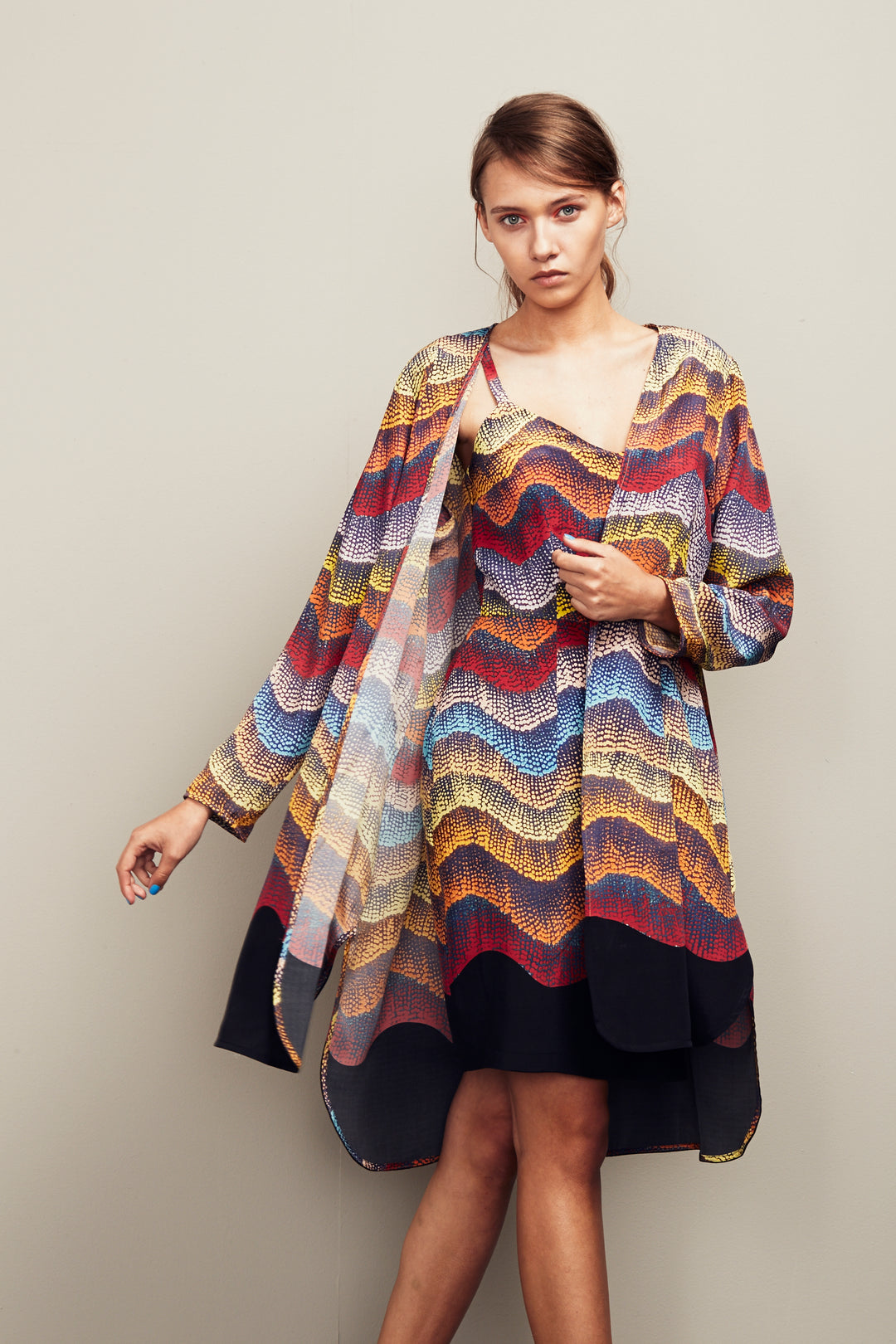Indigenous Wavy Printed Outercoat