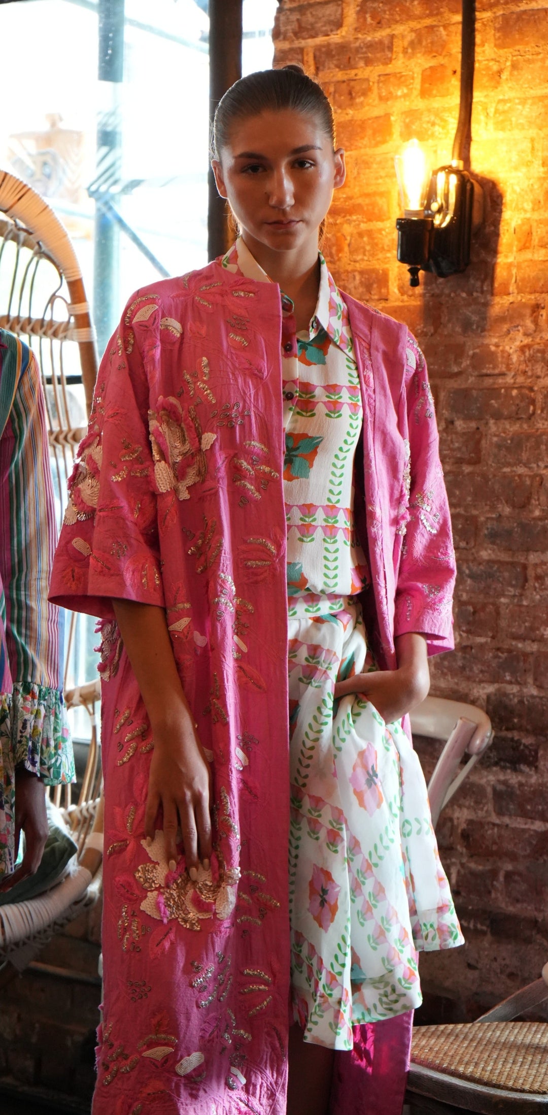 Hand Embroidered Recycled Cotton Kimono | Roopa Pemmaraju
