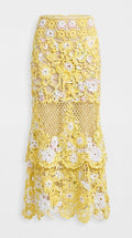 Atelier Refugee Floral Lace Midi Skirt