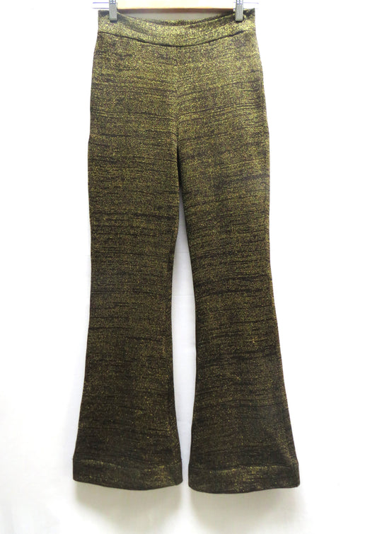 Gold lurex cotton Knit pants