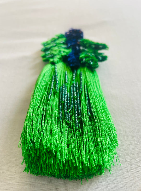 Hand Embroidered Tassels Parrot Bird Ear Rings