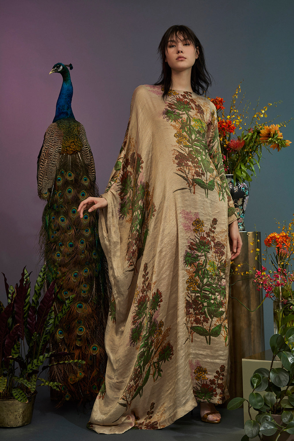 India Roopa Ran1 Indian Garden Gold Silk Gown – Roopa Pemmaraju