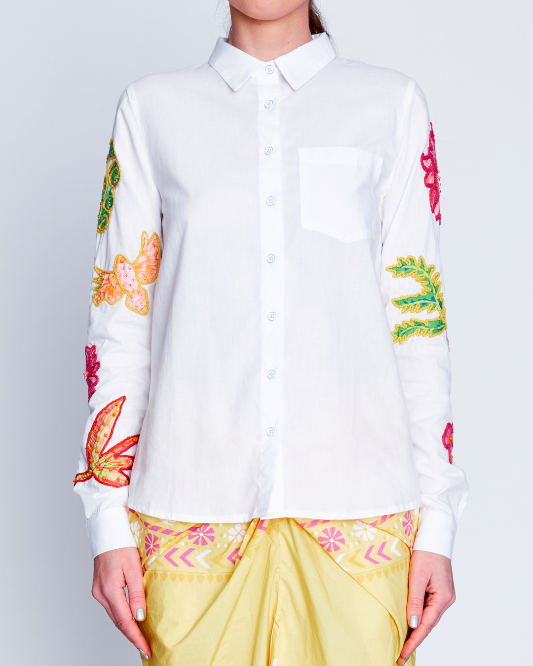 Embroidered Folk Button Up