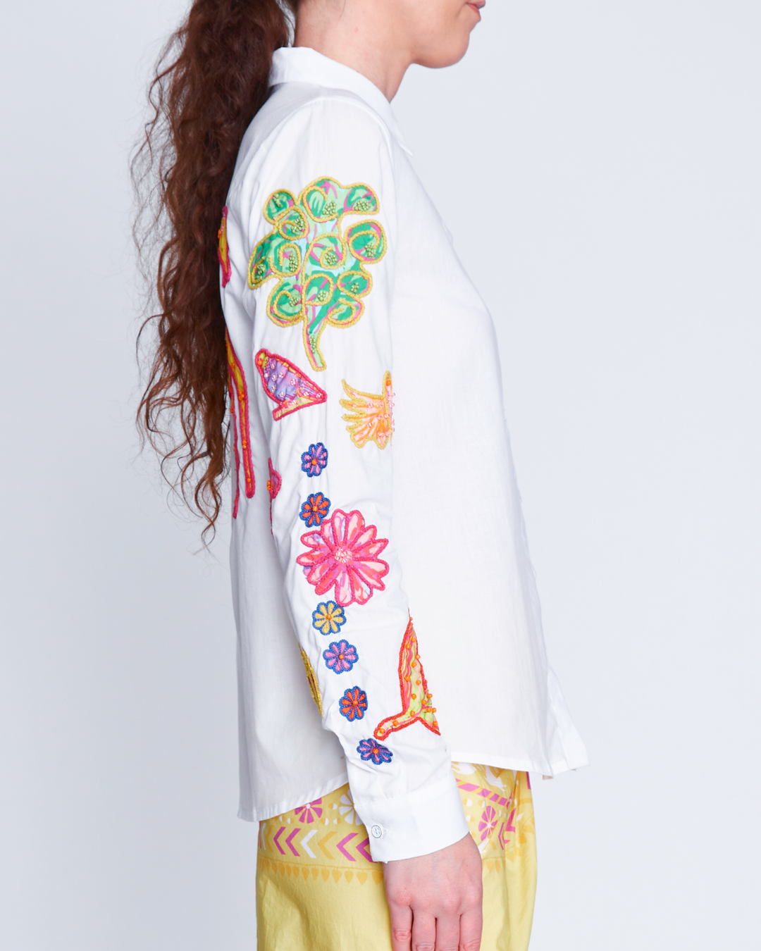 Embroidered Folk Button Up