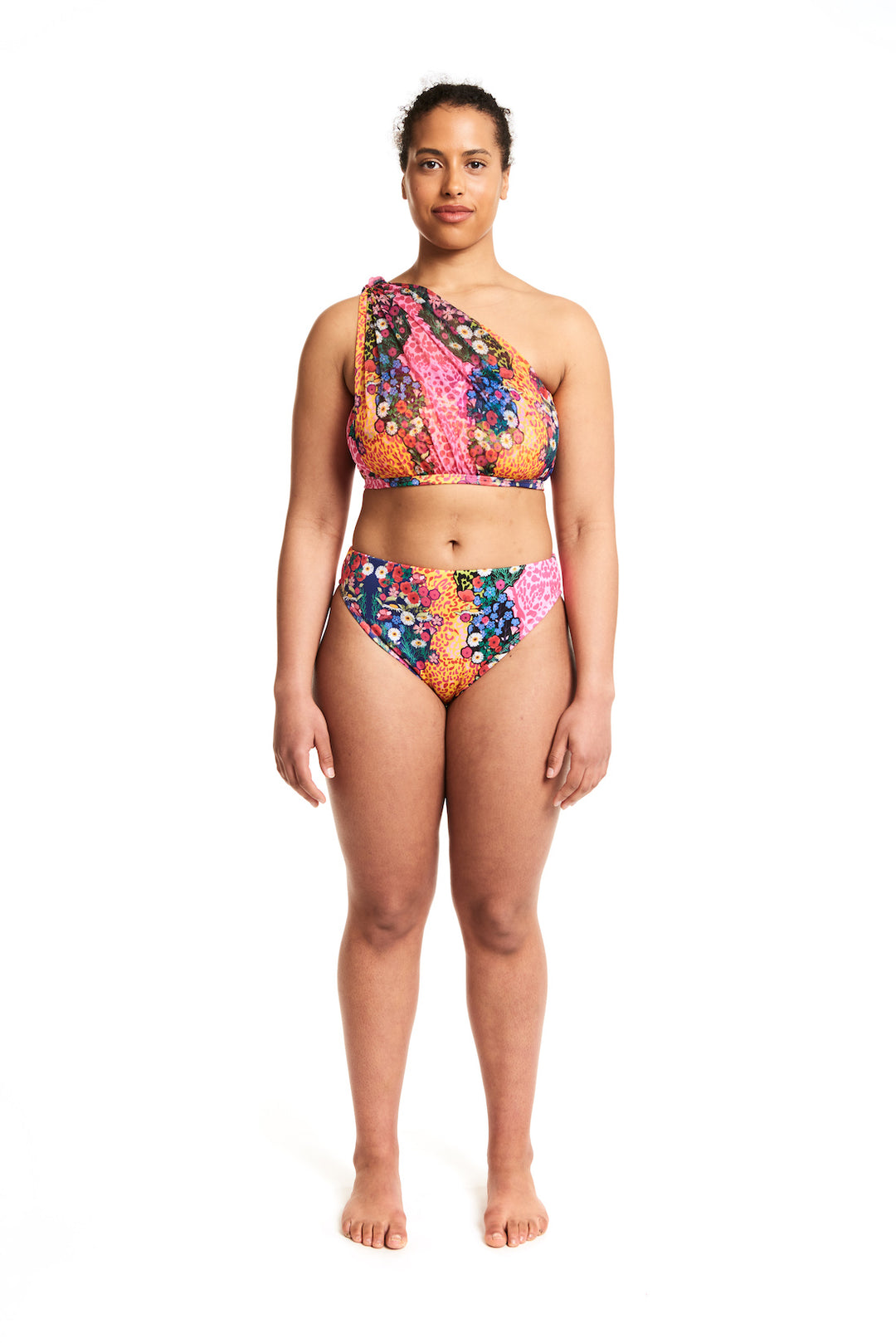 Knot Bandeau Swim Top in Animal