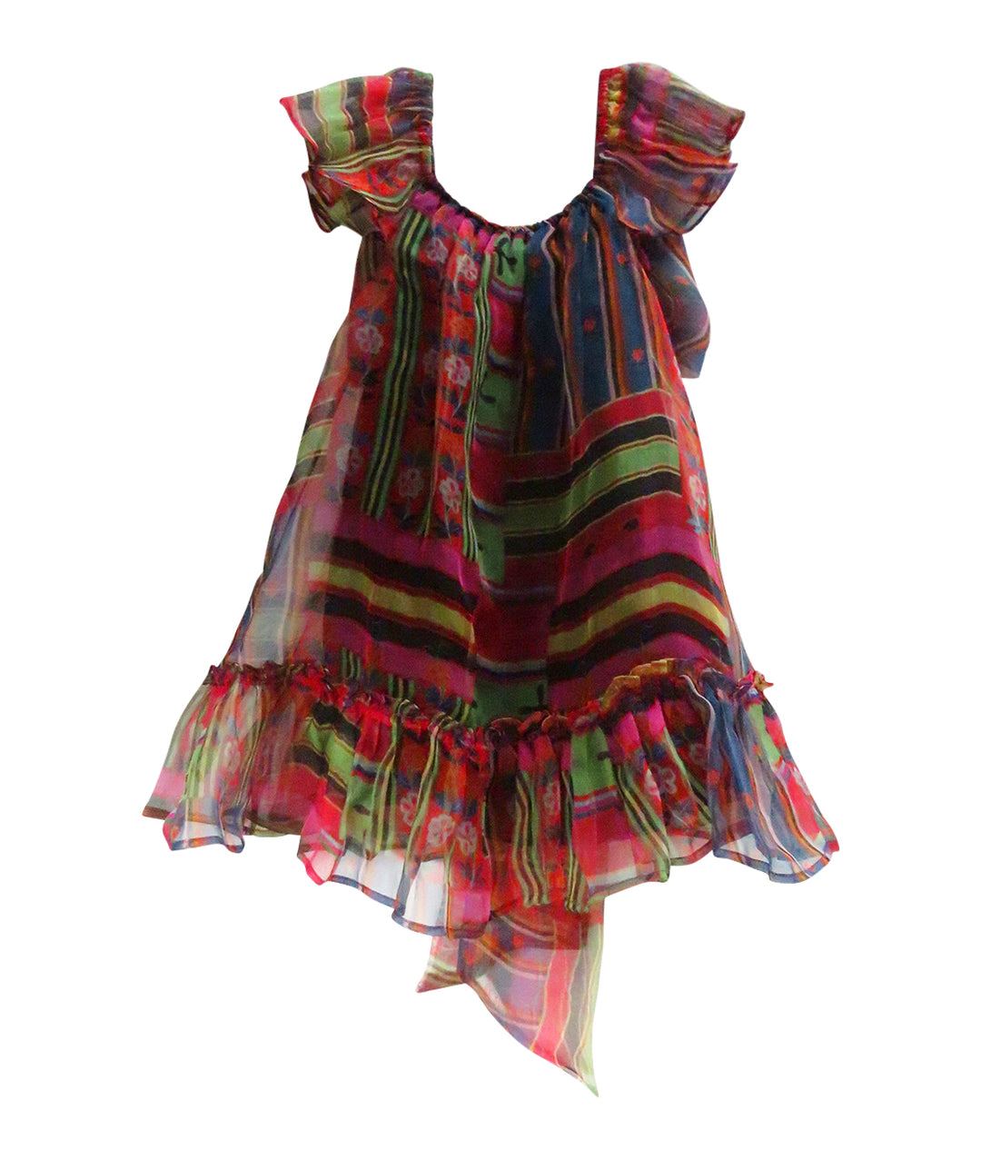 Children's  Silk Organza Maxi Colorful Dress