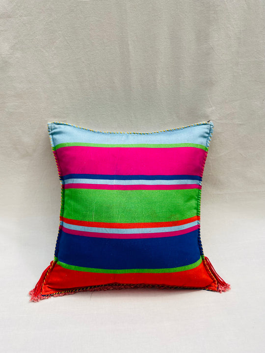 Handwoven Striped Tassel Throw Pillow Cover