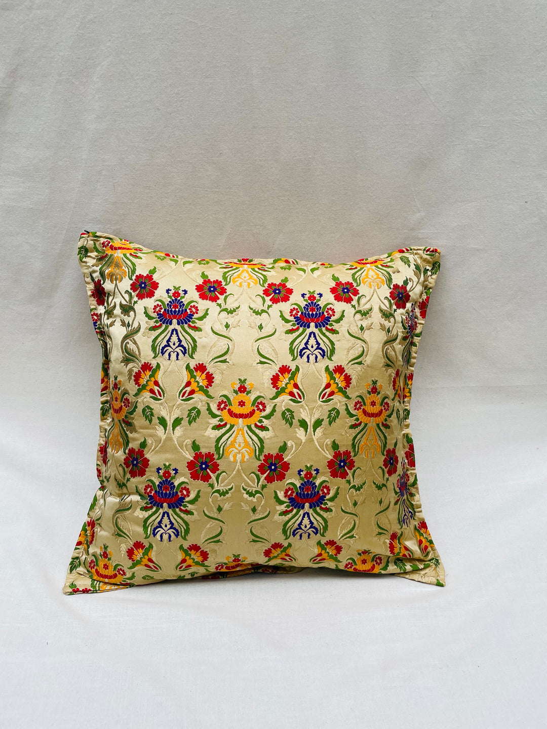 Floral Silk Brocade Throw Pillow Cover