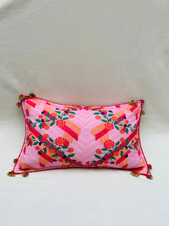 Geometric Floral Throw Pillow Cover