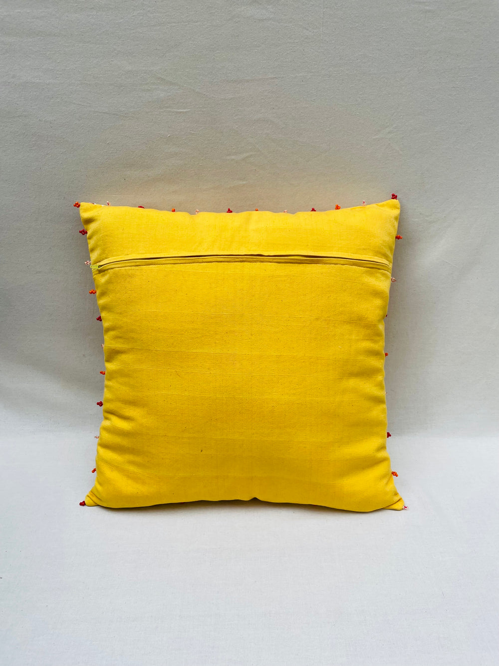 Yellow Floral Embroidered Throw Pillow Cover