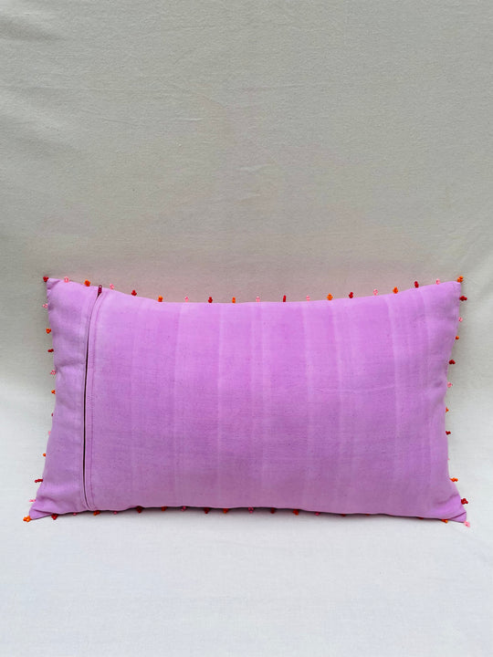 Lilac Velvet Stripe Throw Pillow Cover