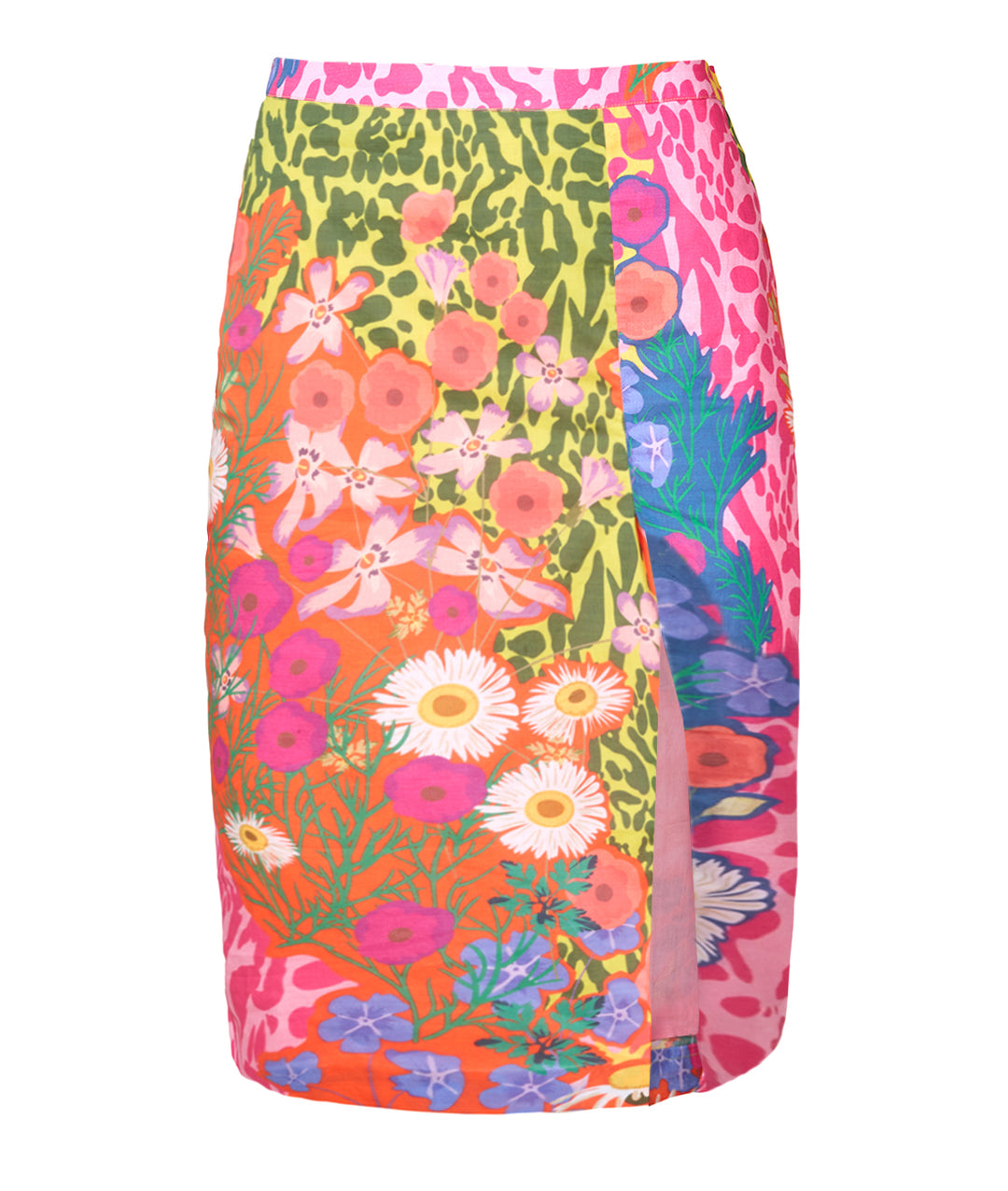 Mixed Print Recycled Cotton Skirt