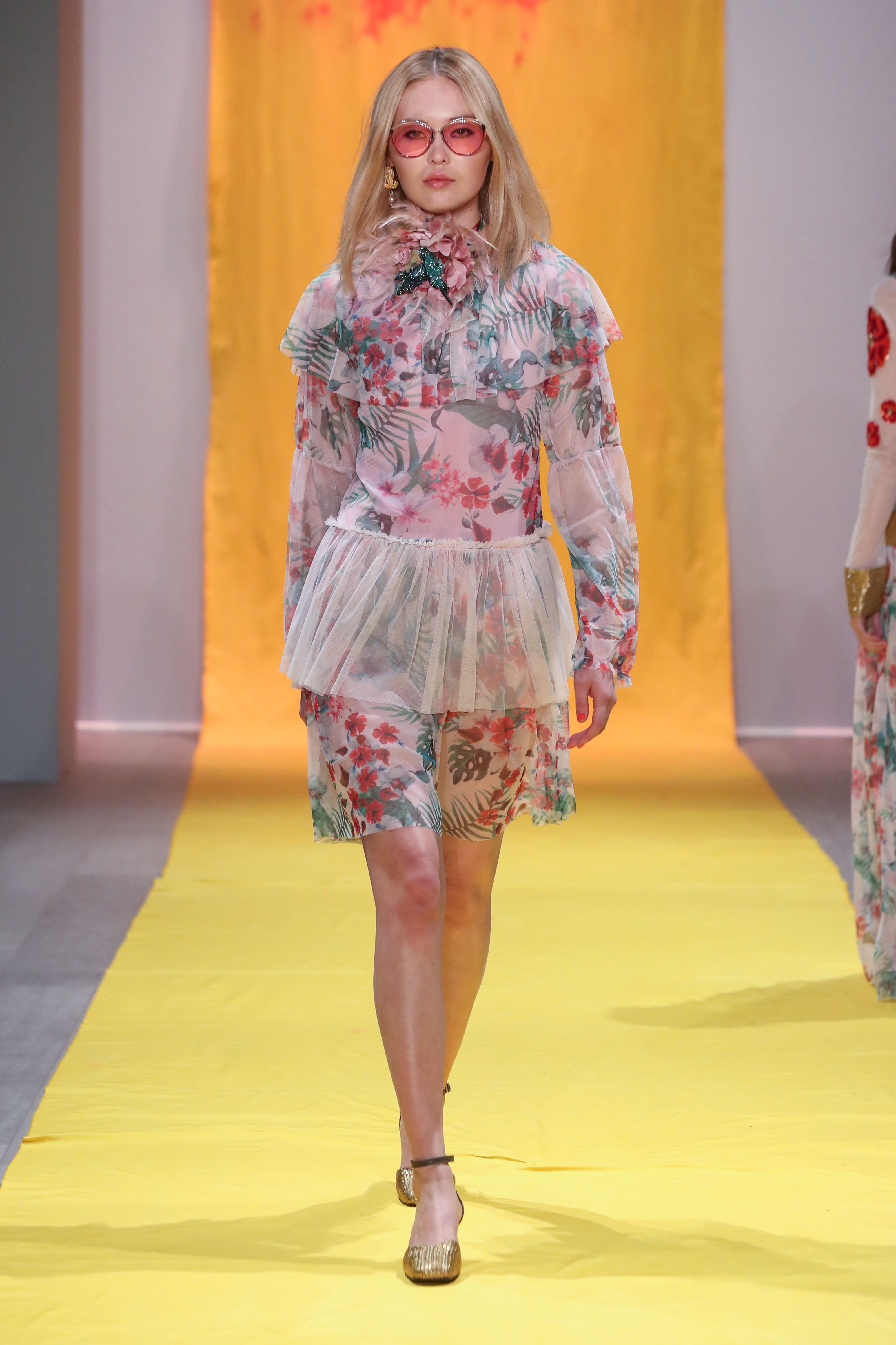 Buy Hibiscus Mini Dress Online - Hibiscus Ruffle Neck Dress – Roopa ...