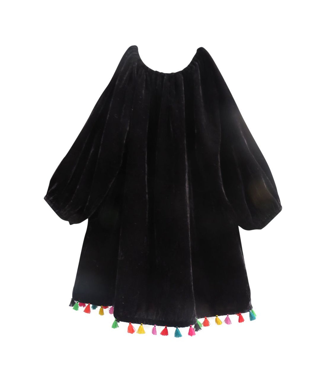Children's Silk Velvet Tassel Dress