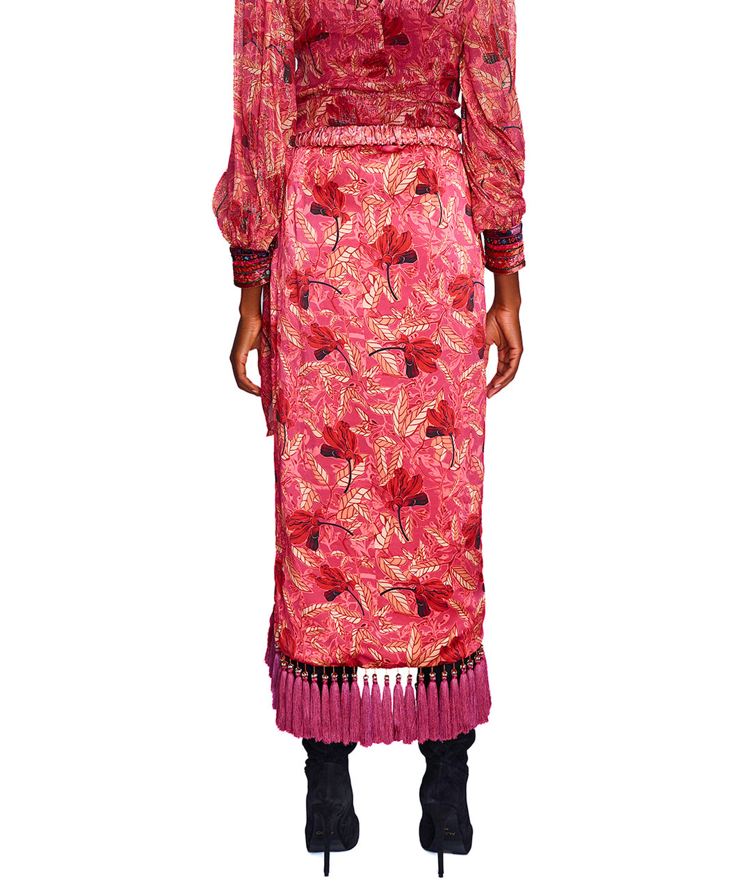 Saroja Silk Satin Wrap Skirt
