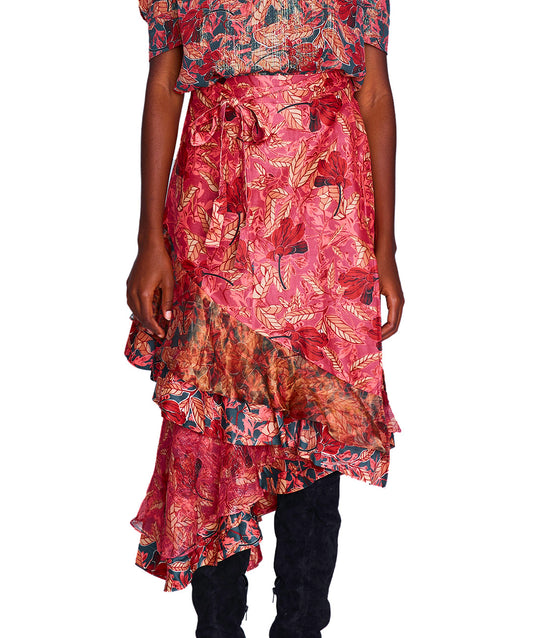 Annabel Asymmetrical Ruffled Midi Skirt