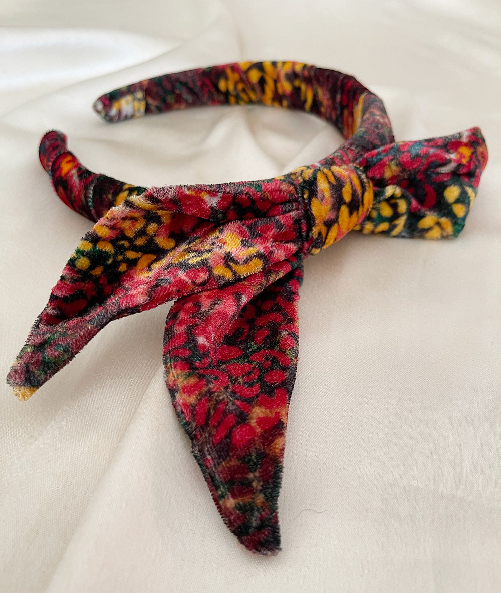 Lydia Silk Velvet Bow Tie Headband