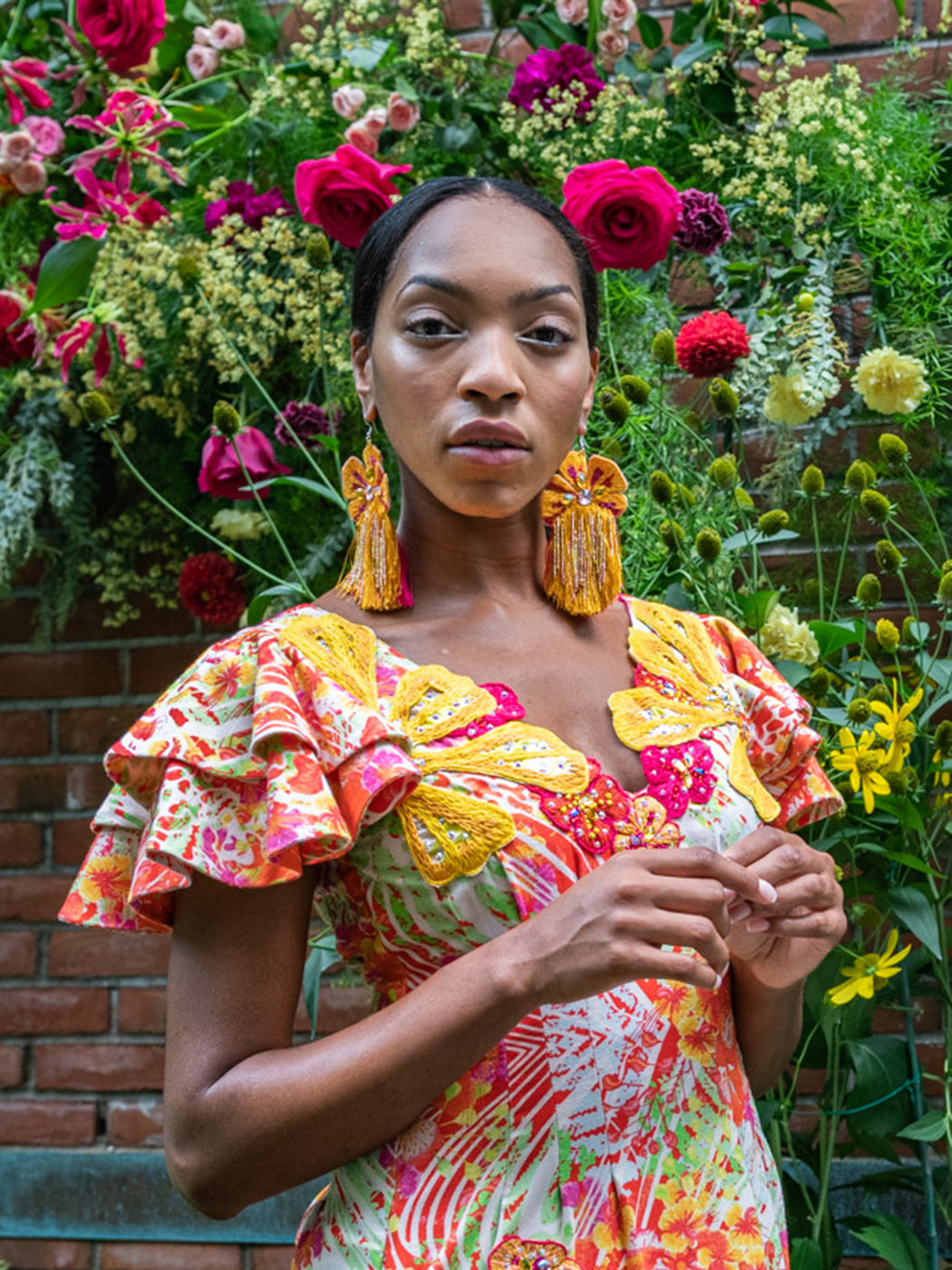 Gulmohar Floral Earings