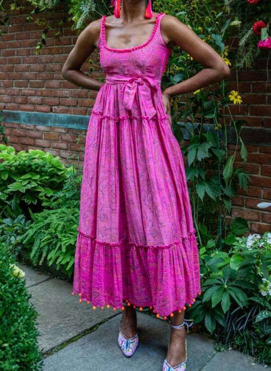 Chandra Block Print Midi Dress